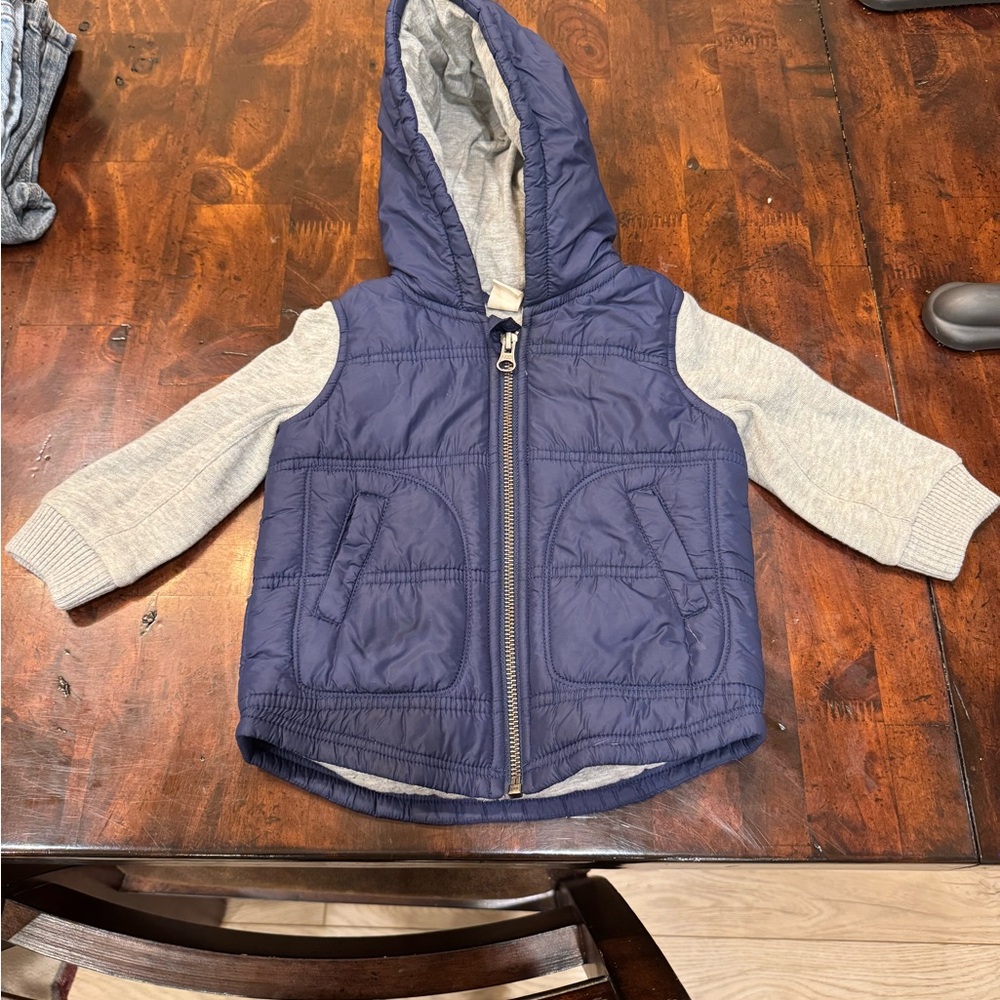Tucker and Tate Kids Navy Blue Hooded Puffer Vest jacket